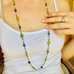 Silpada silver and green beaded necklace